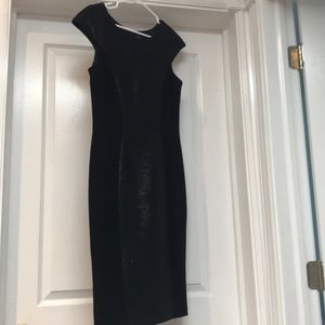 Black cap sleeve dress